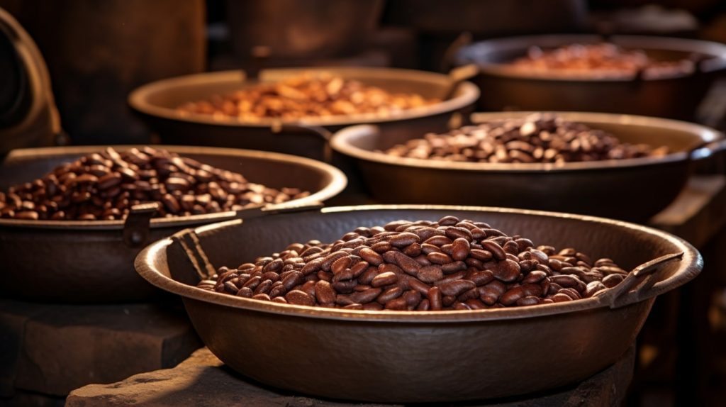 Shallow Copper Pan Coffee Roasting