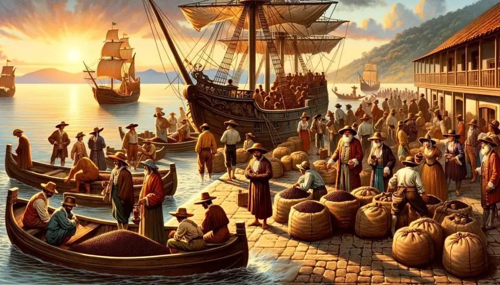Coastal trading post in Brazil during the 1700s.